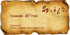 Szende Áron névjegykártya